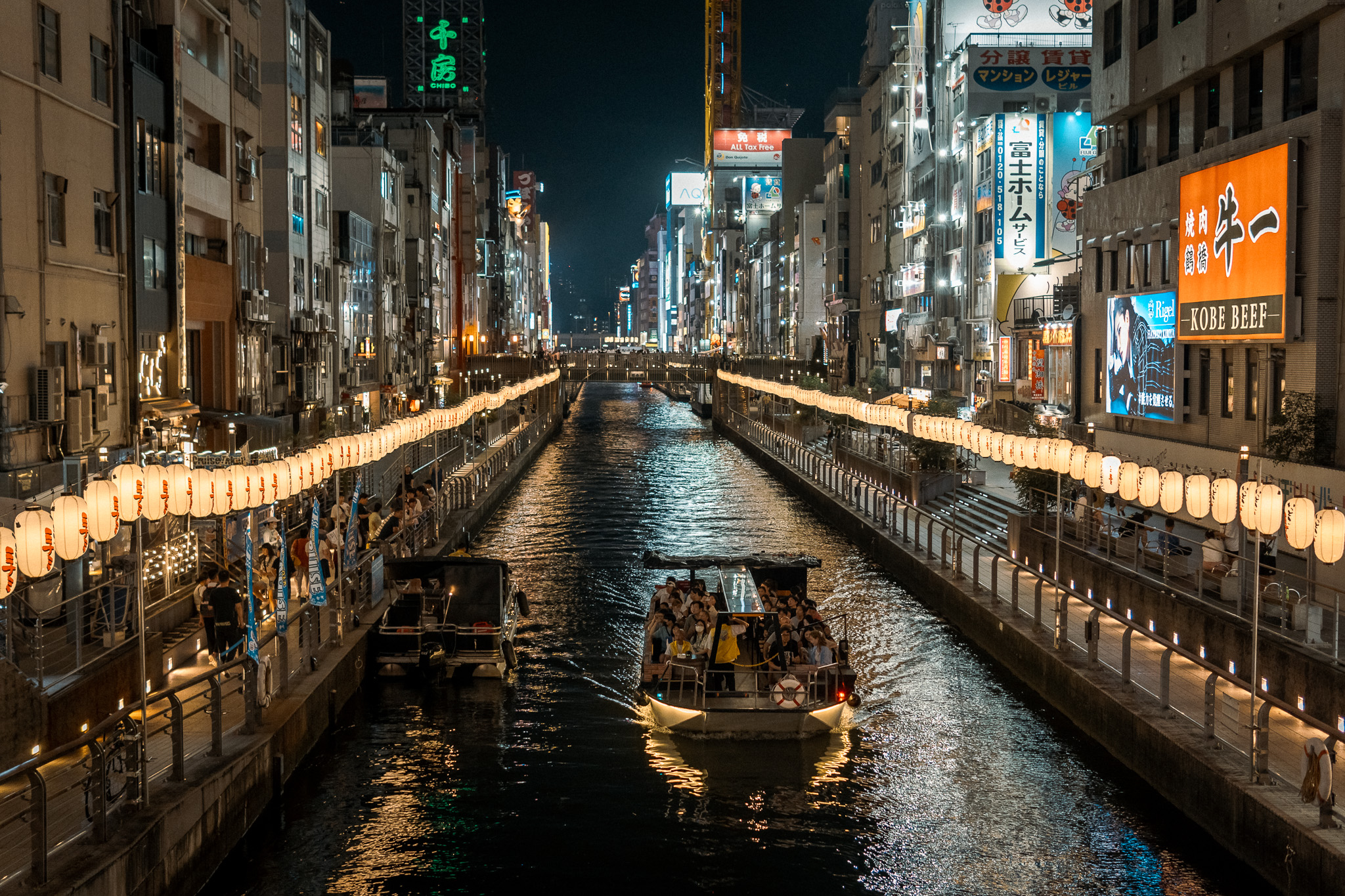 Dotonbori canal at night from the photography page